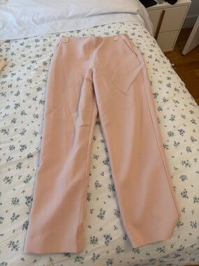 Mango Blush Pink Tailored Straight-Leg Trousers